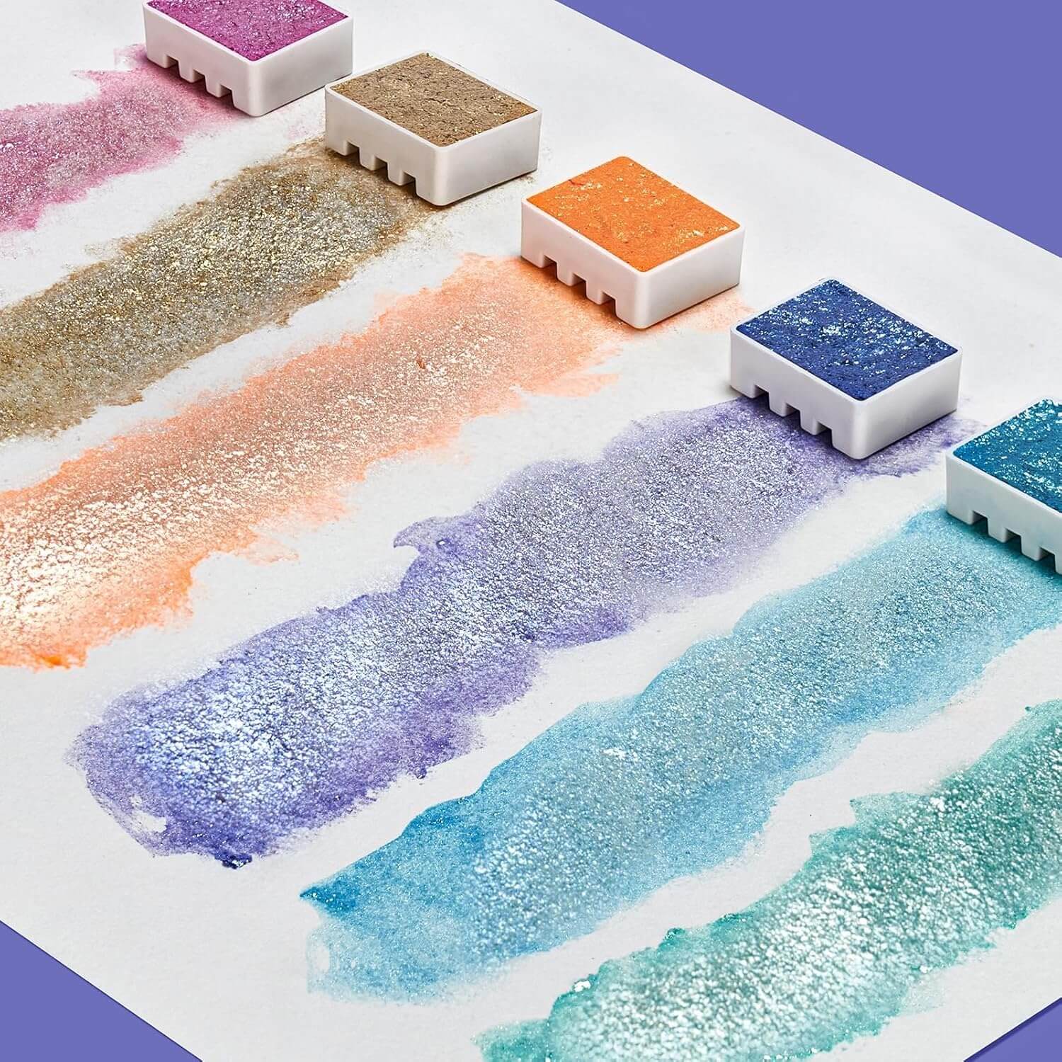 Lightwish 15 Colors Shimmery Metallic Watercolor Paint Set