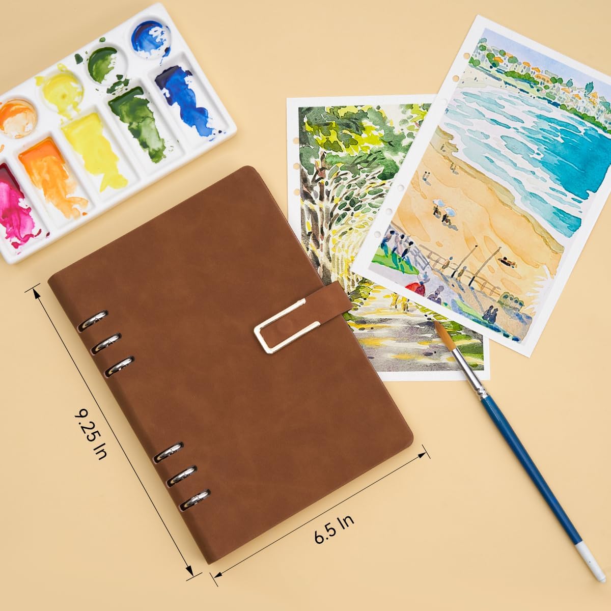 Lightwish Watercolor Sketchbook,100% Cotton Acid Free Watercolor Journal,300gsm/140lb Cold Press Watercolor Paper for Artists,Adults,Students,20 Sheets,9.25 * 6.3 Inches