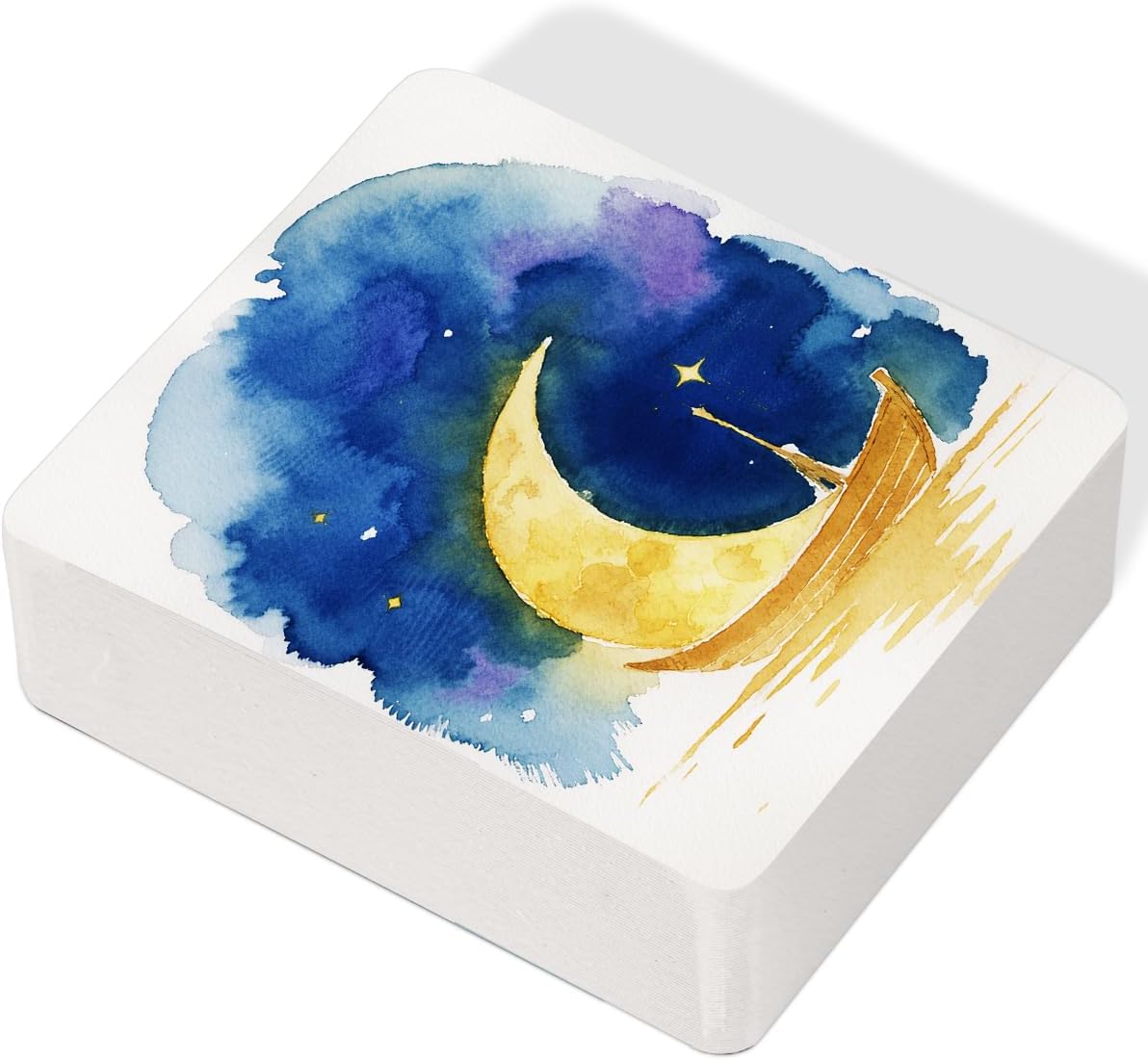 Lightwish 60 Sheets Mini Watercolor Sketchbook 2.6 x 3.3 inch Hot Press 300gsm/140lb, Travel Size Portable Tearable Square Painting Notebook, Square Watercolor Sketch Book Art Paper Sketchbook