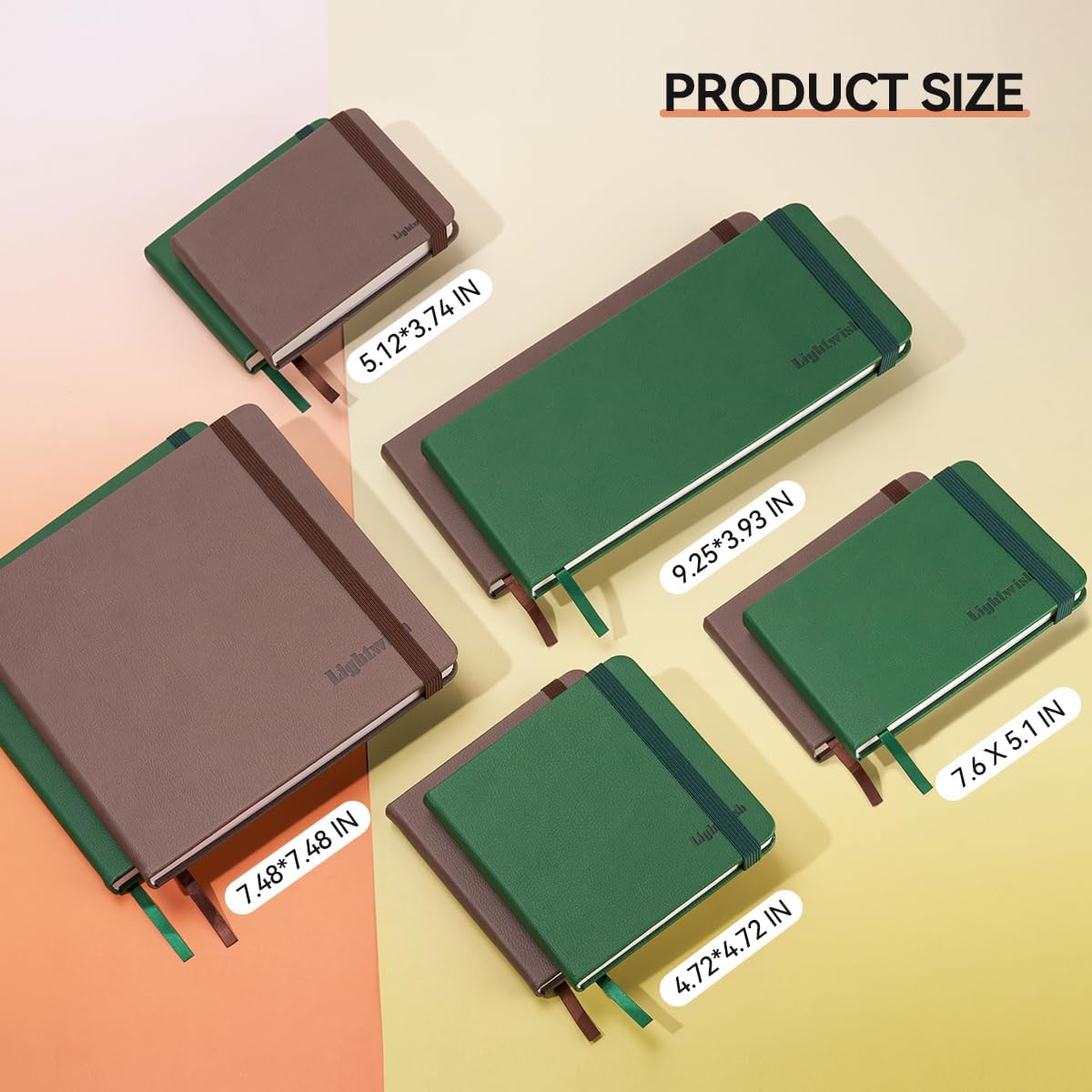 Lightwish Square Watercolor Journal, 100% Cotton Cold Press Watercolor Paper Sketchbook 7.48”x 7.48”, 20 Sheets (140lb/300gsm), Acid-Free for Watercolors, Gouache, Acrylics