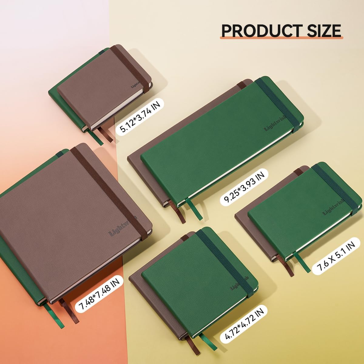 Lightwish Square Watercolor Journal, 100% Cotton Hot Press Watercolor Paper Sketchbook 7.48” x 7.48”, 20 Sheets (140lb/300gsm), Acid-Free for Watercolors, Gouache, Acrylics