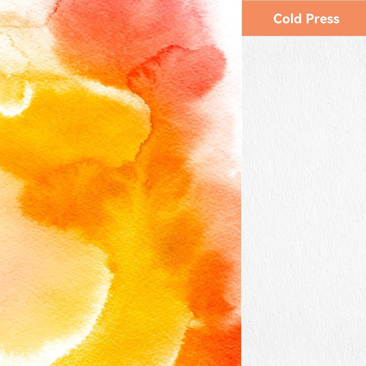 Lightwish Square Watercolor Journal, 100% Cotton Cold Press Watercolor Paper Sketchbook 7.48”x 7.48”, 20 Sheets (140lb/300gsm), Acid-Free for Watercolors, Gouache, Acrylics