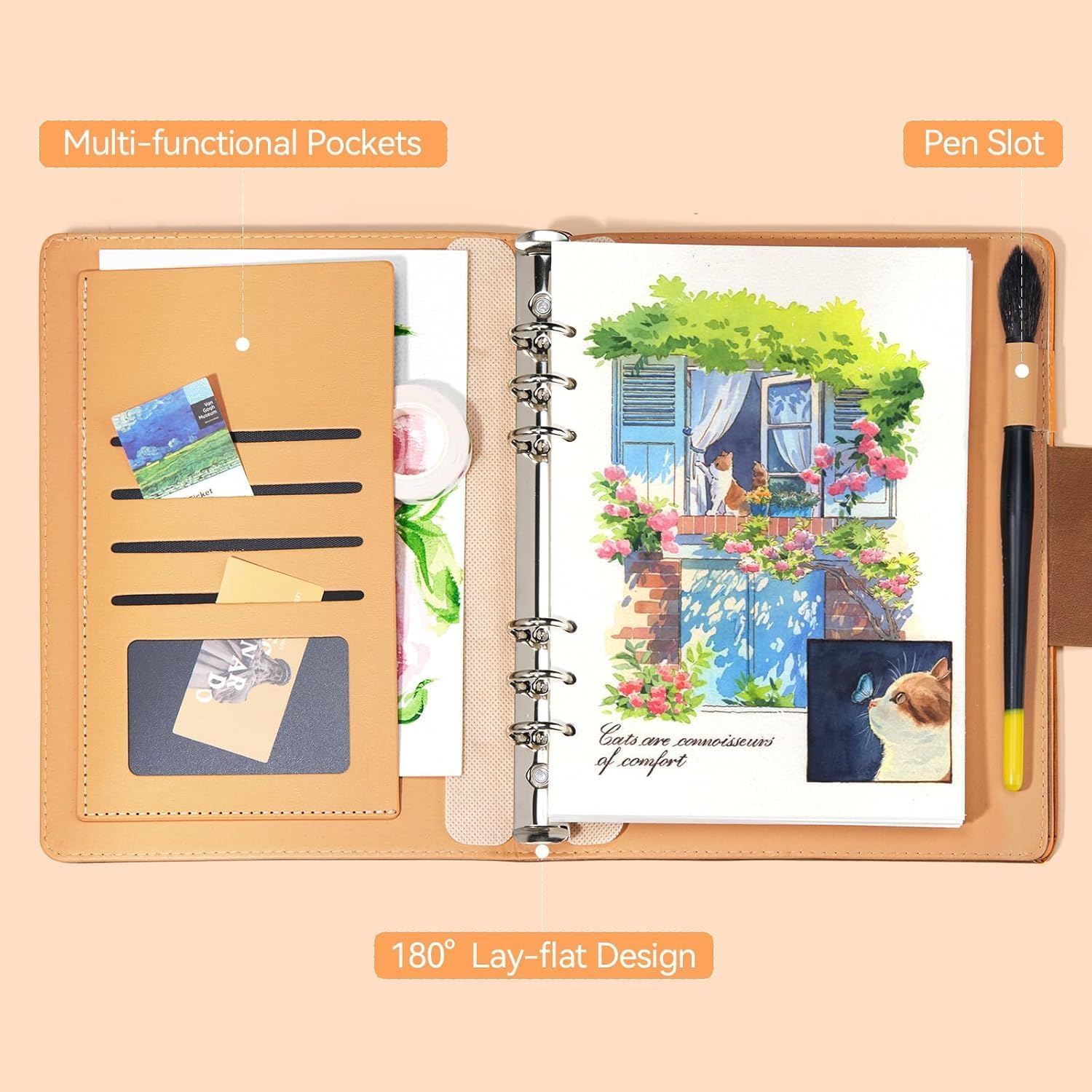 Lightwish Watercolor Sketchbook,100% Cotton Acid Free Watercolor Journal,300gsm/140lb Cold Press Watercolor Paper for Artists,Adults,Students,20 Sheets,Paper 5.8 * 8.2 Inches(A5)