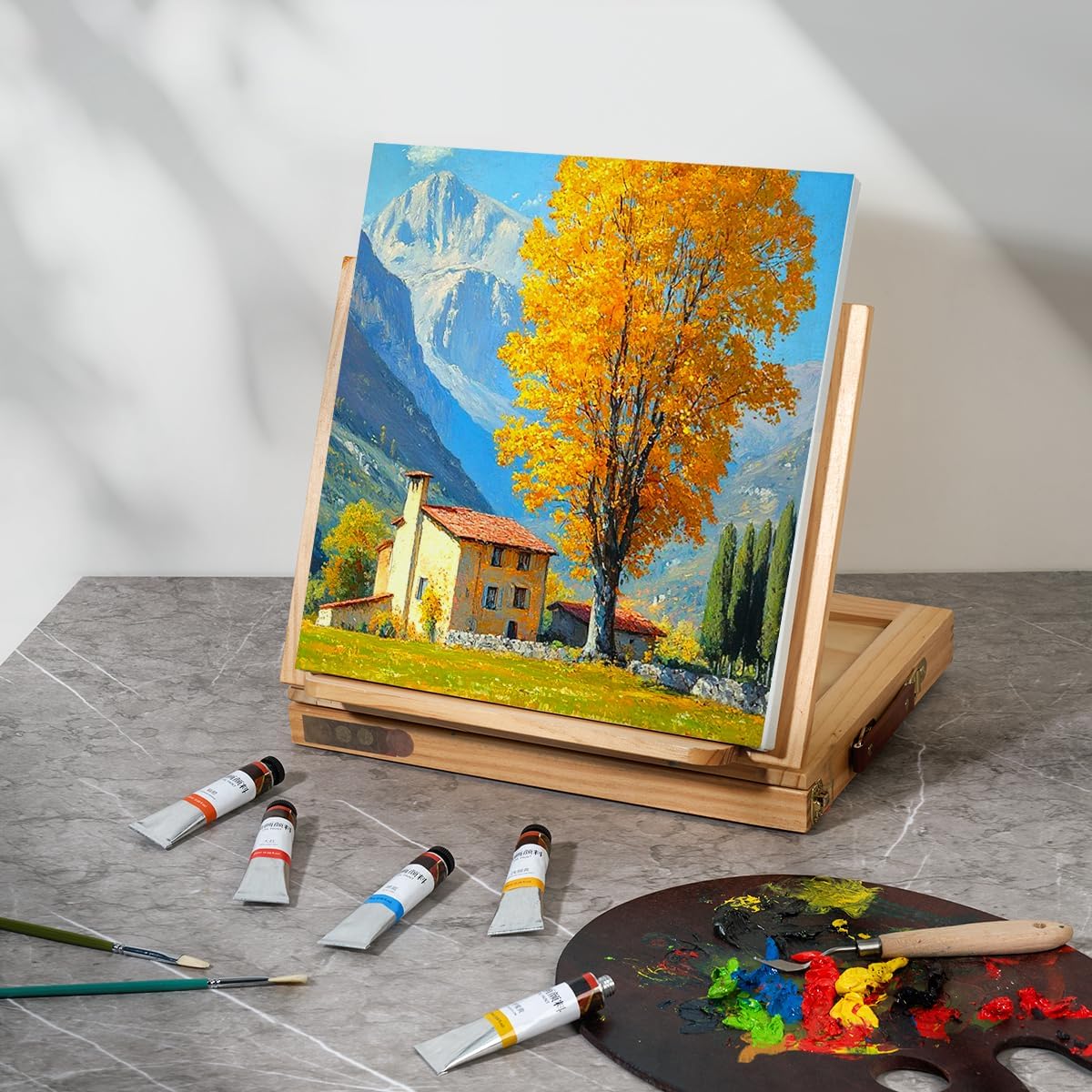 LIGHTWISH Oil Paint,24 x 20 ml / 0.67 oz, Vibrant Colors, Non-Toxic Oil Paints for Adult Beginners Professional Canvas Painting