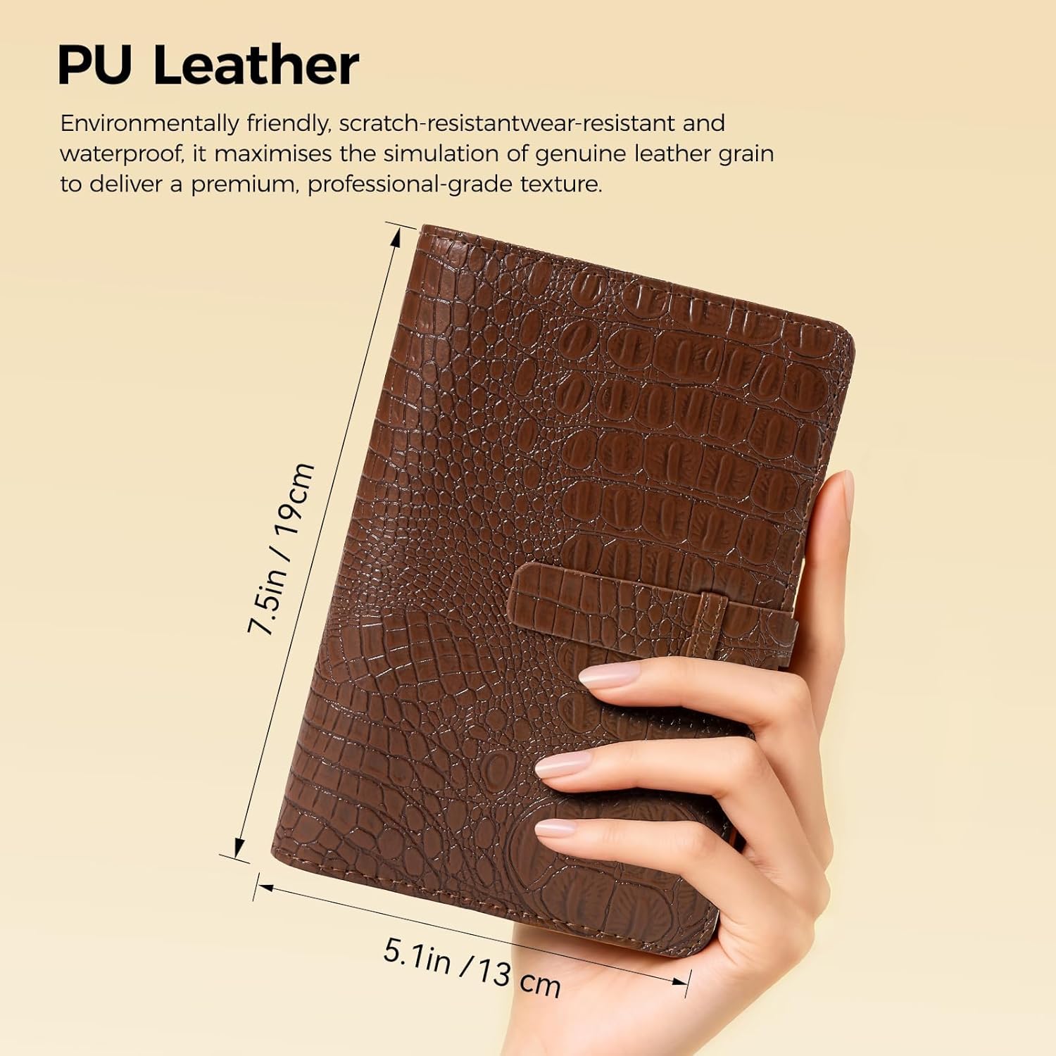 Lightwish Watercolor Sketchbook 100% Cotton, 300gsm (140lb) - 6.69" x 3.94" Hot Press Watercolor Paper Journal Notebook - 20 Sheets with PU Leather Cover for Drawing Mixed Media