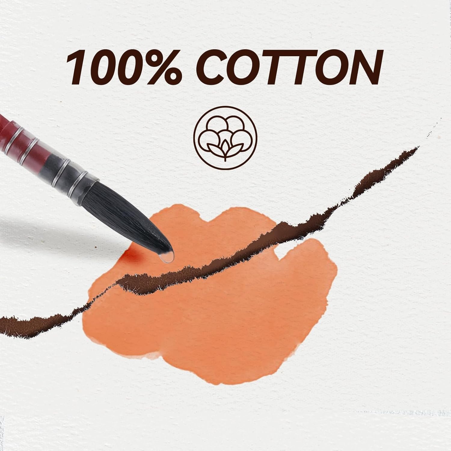 LIGHTWISH Watercolor Pad - A5 20 Sheets 100% Cotton 300GSM Cold Press Paper | Detachable with Backing Board | All-in-One Travel Watercolor Journal with Brush Holders & Storage Pockets