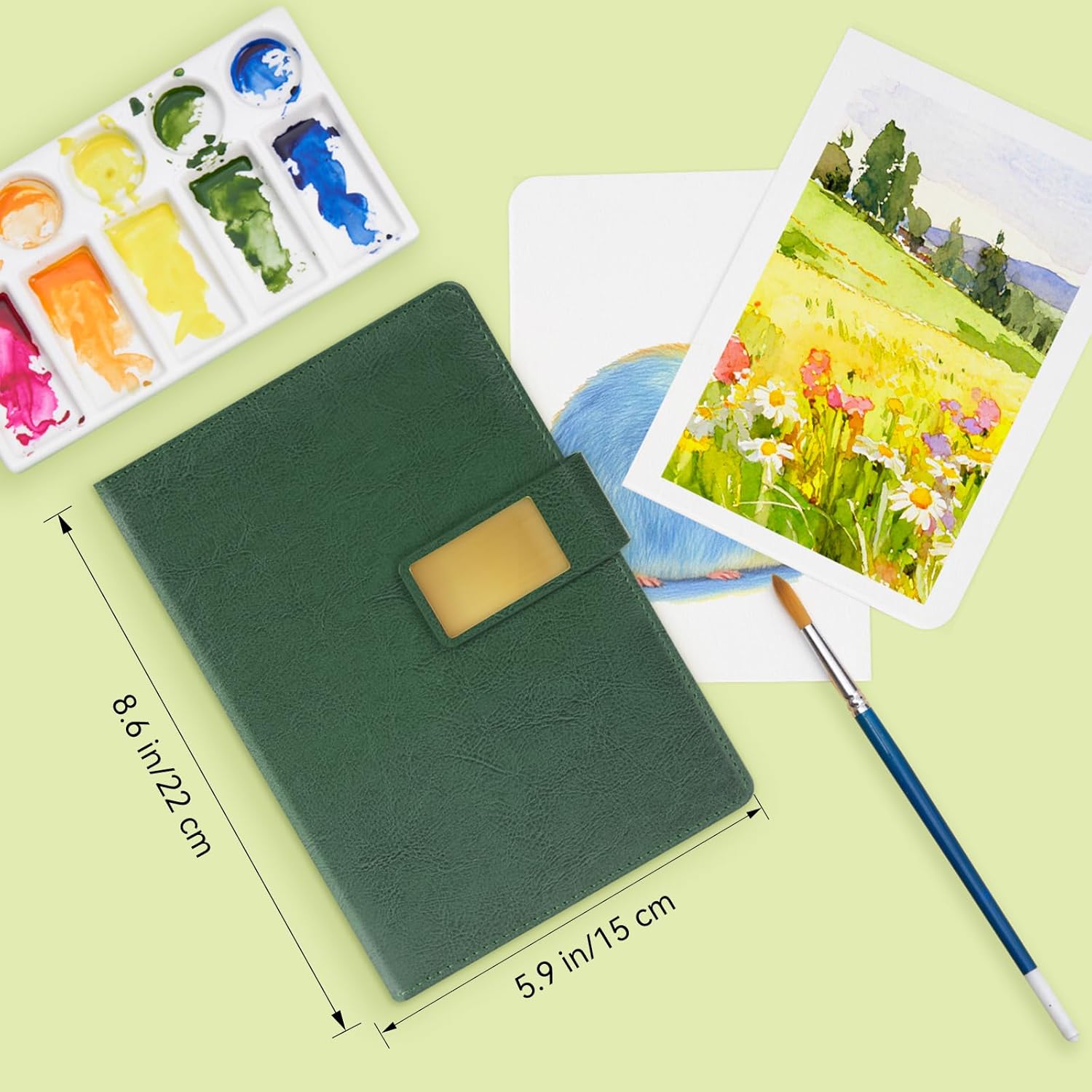 Watercolor Sketchbook,8.2 x 5.5 inch,20 Sheets Hot Press 100% Cotton 300 GSM 140lb,A5 Watercolor Paper for Art Painting, Drawing, Mixed Media