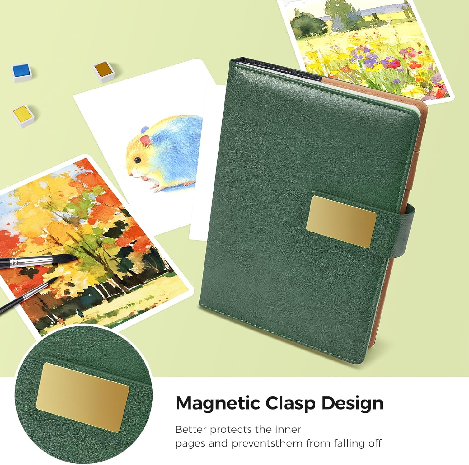 Watercolor Sketchbook,8.2 x 5.5 inch,20 Sheets Hot Press 100% Cotton 300 GSM 140lb,A5 Watercolor Paper for Art Painting, Drawing, Mixed Media