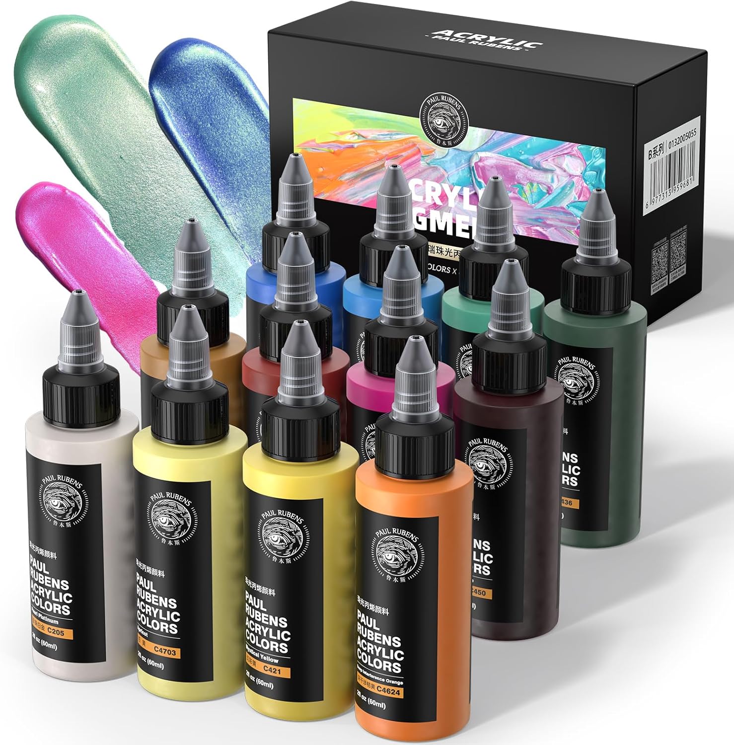 PAUL RUBENS Rubens Acrylic Paint Pearlescent 12 Colors 60ML