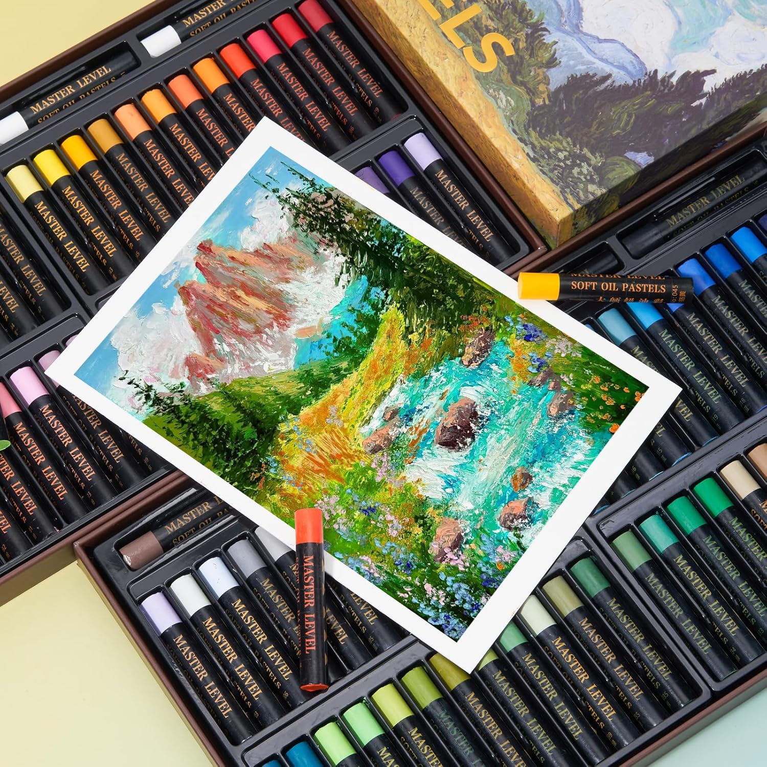 LIGHTWISH Professional Oil Pastels, 100 Vibrant Colors Plus 4 White, Set of 104