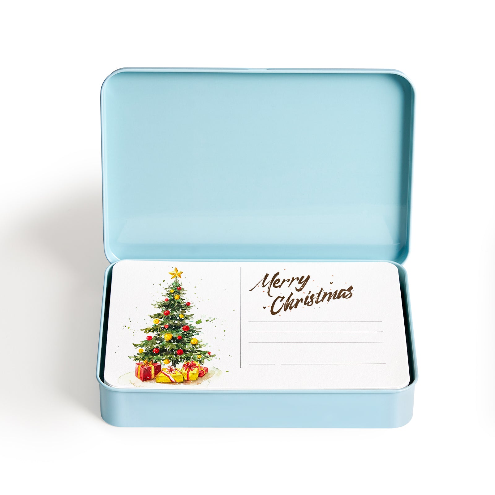 POTENTATE Watercolor paper postcards loose-leaf tin box 24 sheets fine grain 300g cotton