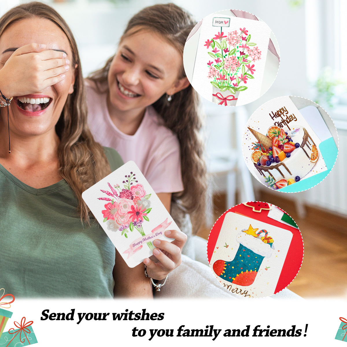 POTENTATE Watercolor paper postcards loose-leaf tin box 24 sheets fine grain 300g cotton