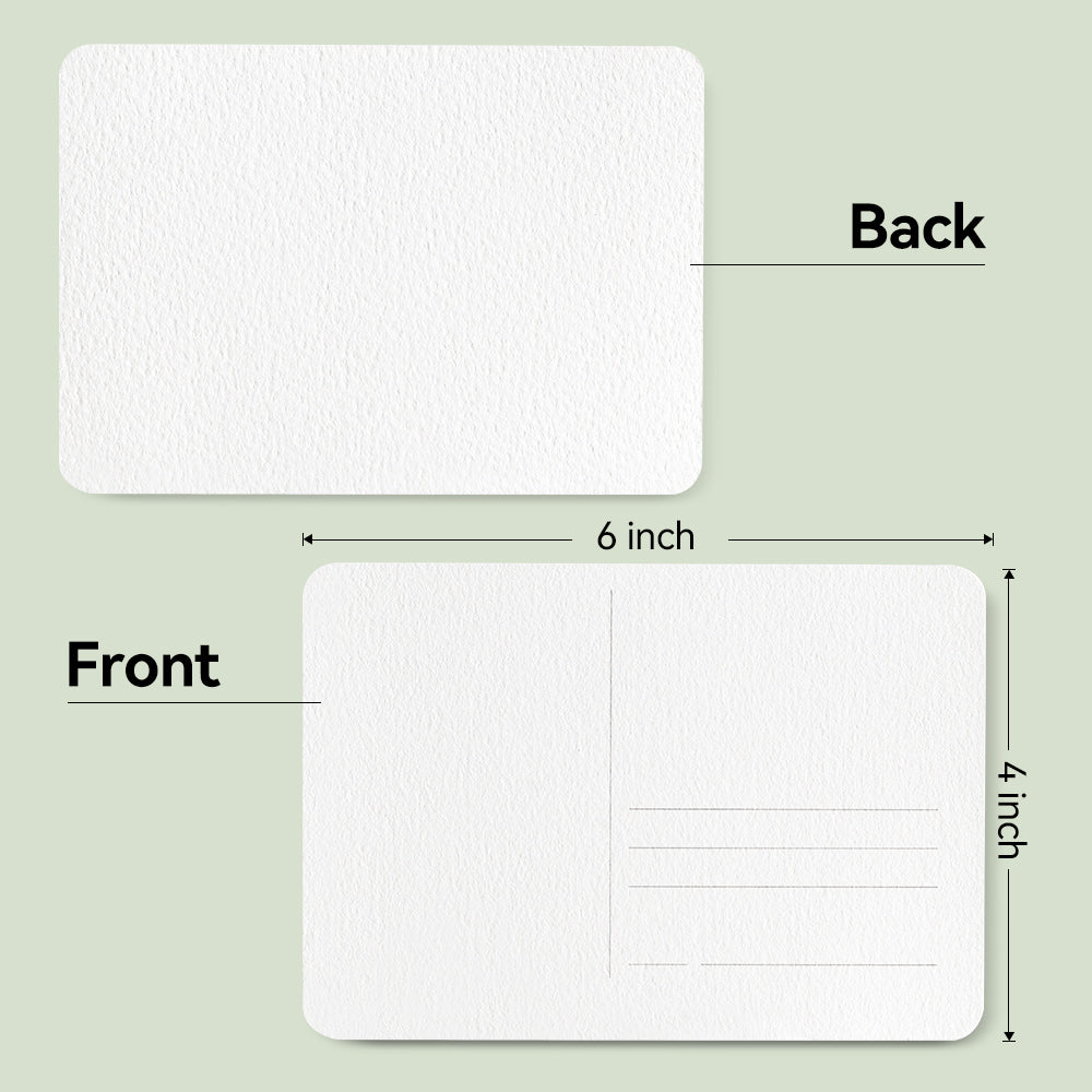 POTENTATE Watercolor paper postcards loose-leaf tin box 24 sheets medium coarse grain 300g cotton