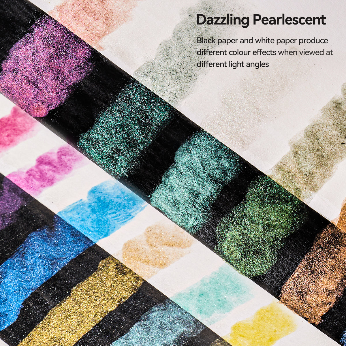 FARBCLUB watercolor paint set, 18 colors glitter watercolor paint, portable travel watercolor paint set with watercolor pens, pencils, watercolor paper