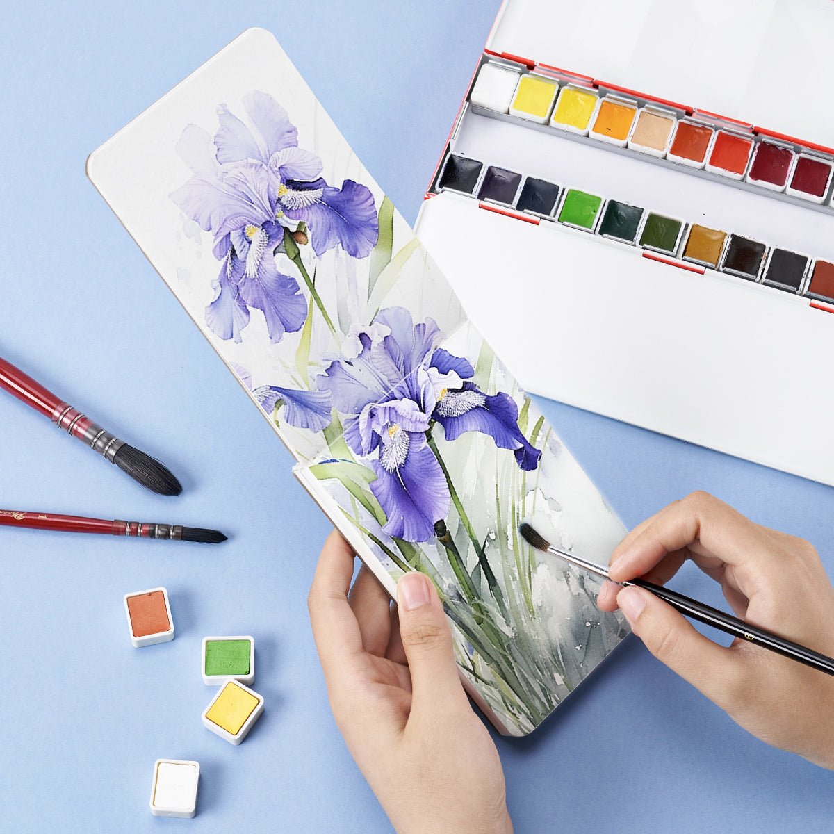 POTENTATE Zunjue Zunjue Watercolor Paper Watercolor Handbook 64K Fine Grain White Color Book 24 Sheets