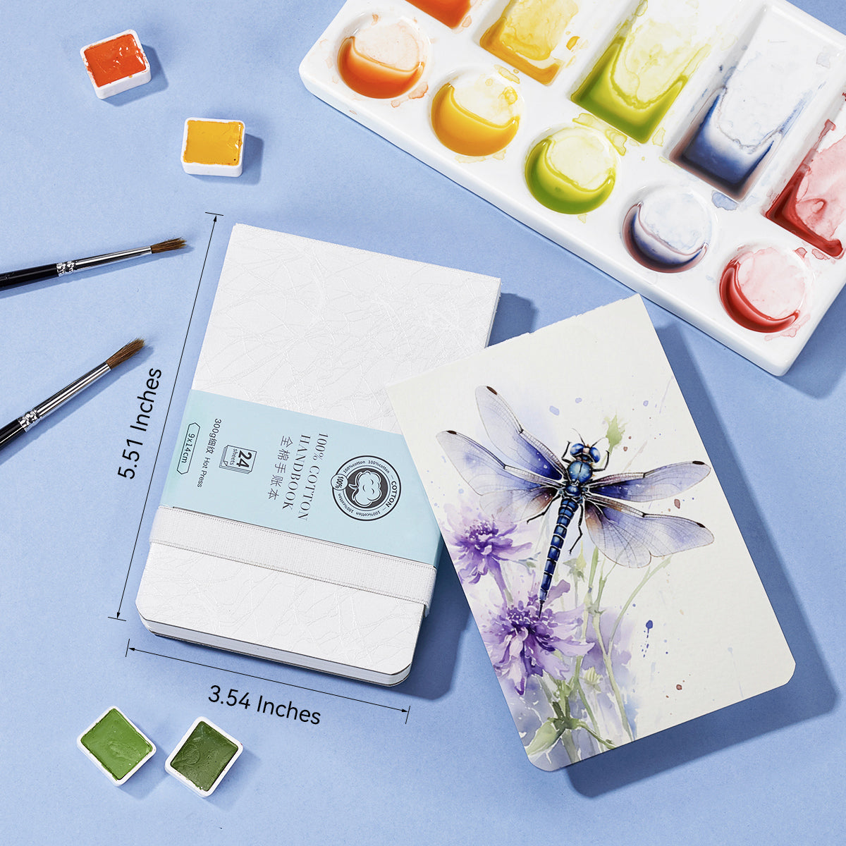 POTENTATE Zunjue Zunjue Watercolor Paper Watercolor Handbook 64K Fine Grain White Color Book 24 Sheets