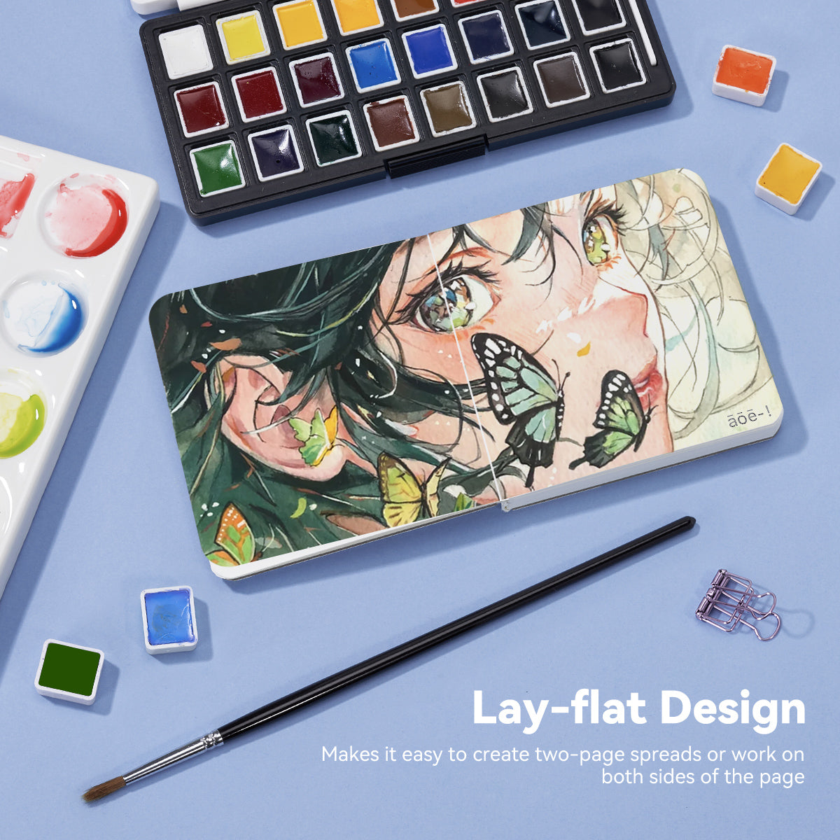 POTENTATE Zunjue Zunjue watercolor paper watercolor notebook 10*10 fine grain white book 24 sheets * 2