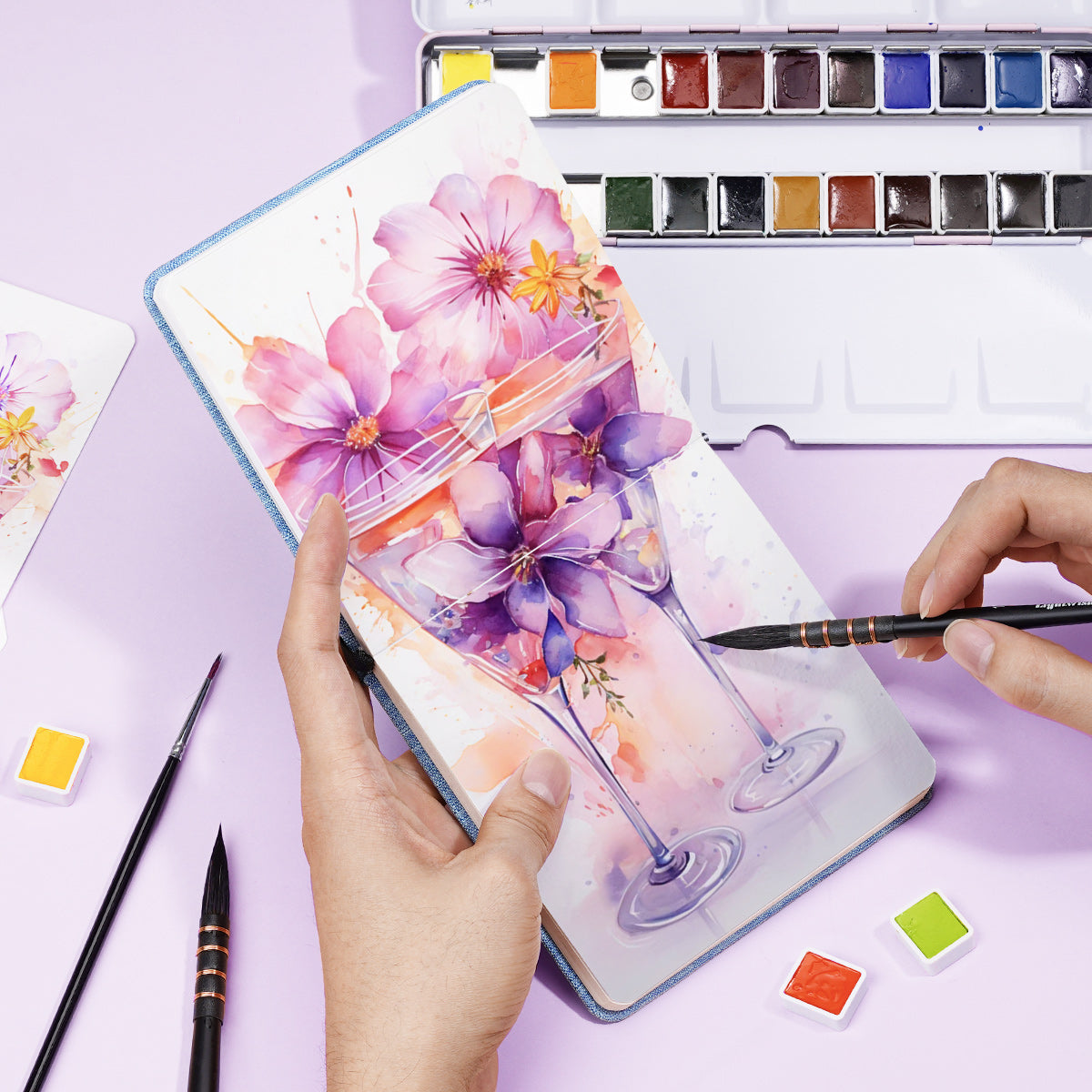 POTENTATE Zunjue Zunjue Notebook Cotton 12*12 Medium Grain 300g Blue 24 Sheets