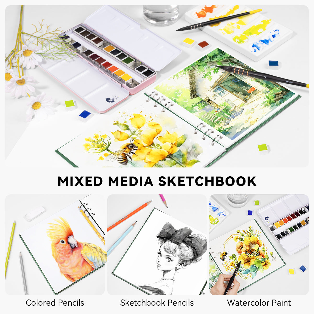 POTENTATE Zunjue Zunjue Notebook Cotton 19*19 Fine Grain 300g Dark Green 20 Sheets