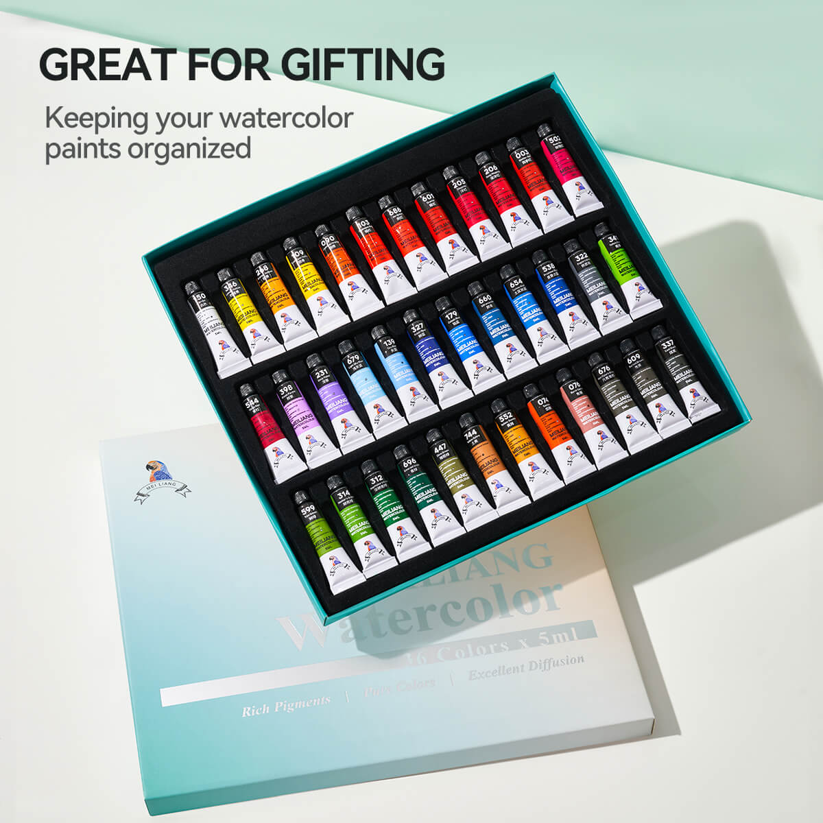 MeiLiang Watercolor Paint Set 36 Vibrant Colors 5ml (0.17-oz) Tube