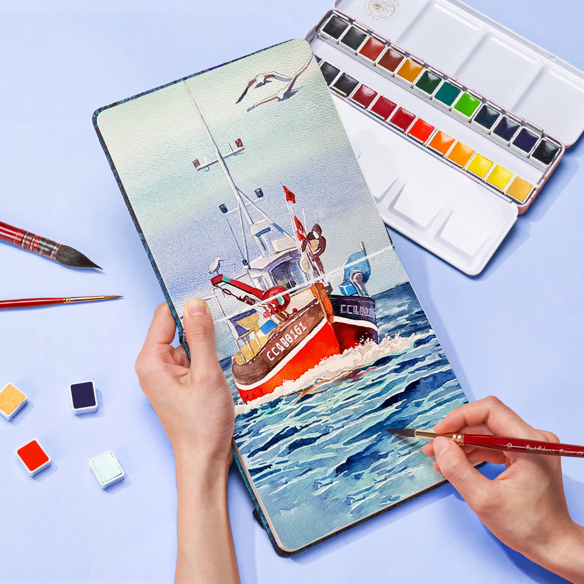 POTENTATE Zunjue Zunjue Notebook Cotton 300g Medium Thick (16*16) 24 Sheets (Impression Green)