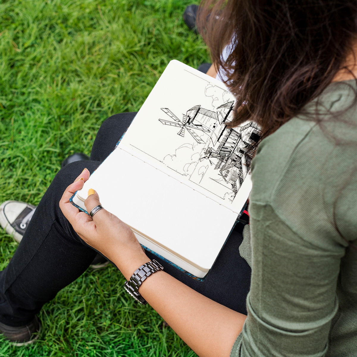 POTENTATE Zunjue Zunjue Notebook Cotton 300g Medium Thick (16*16) 24 Sheets (Impression Green)