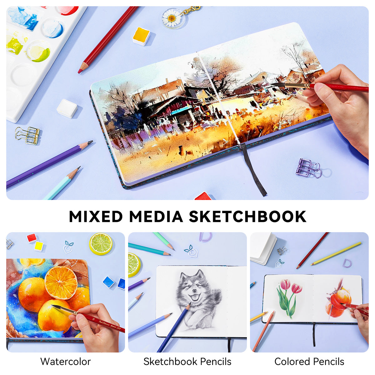 POTENTATE Zunjue Zunjue Notebook Cotton 300g Medium Thick (16*16) 24 Sheets (Impression Green)