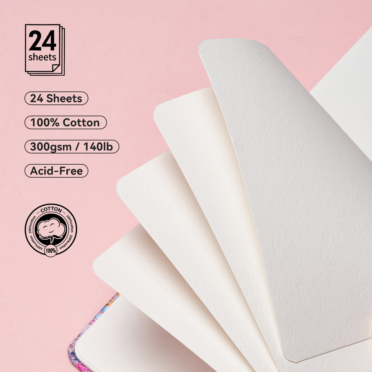 POTENTATE Zunjue Zunjue Notebook Cotton 300g Medium Thick (16*16) 24 Sheets