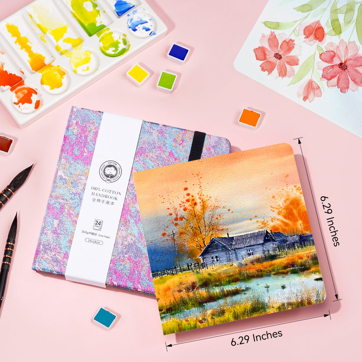 POTENTATE Zunjue Zunjue Notebook Cotton 300g Medium Thick (16*16) 24 Sheets