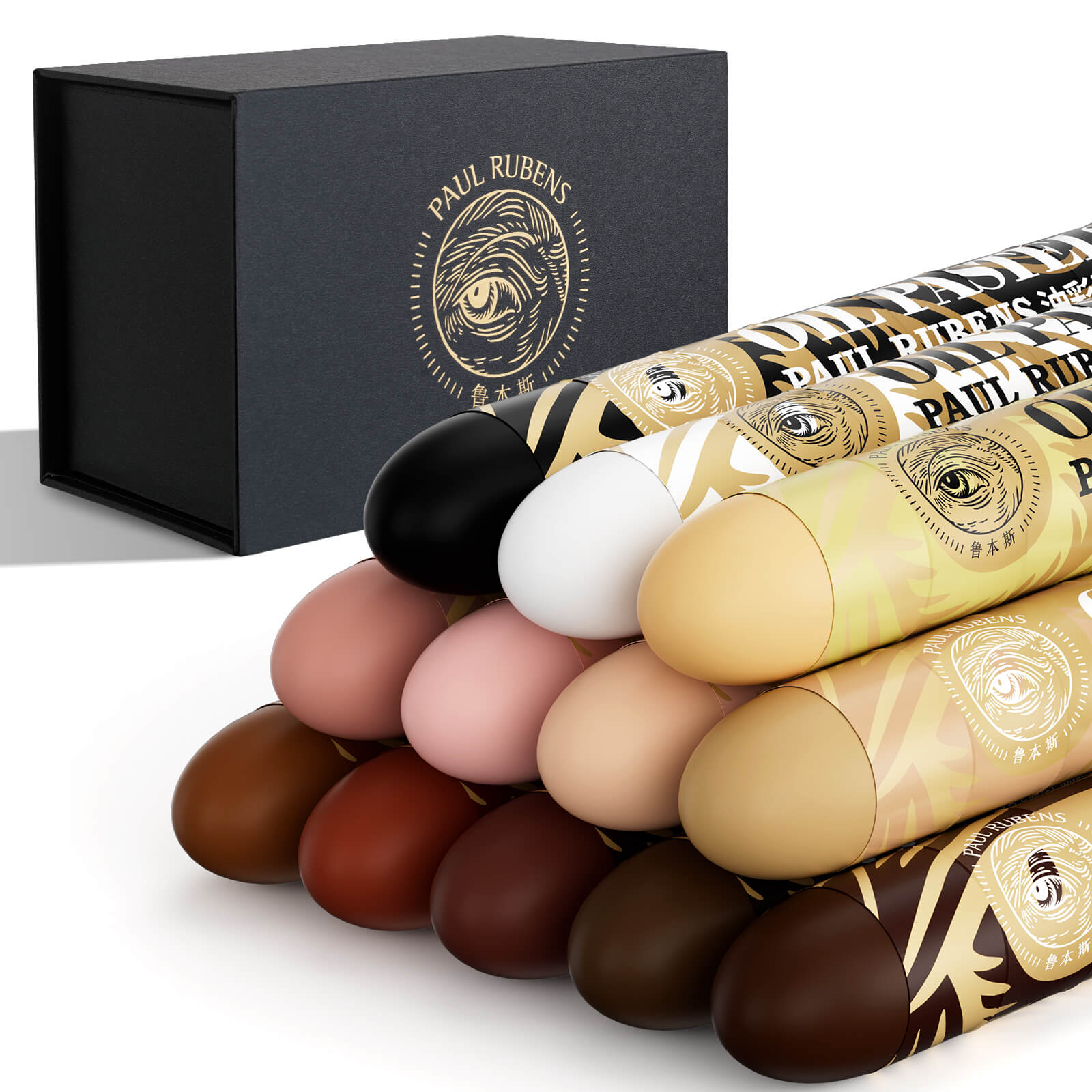 Paul Rubens HAIYA Oil Pastels, 12 Vibrant Colors Extra Large Oil Pastels