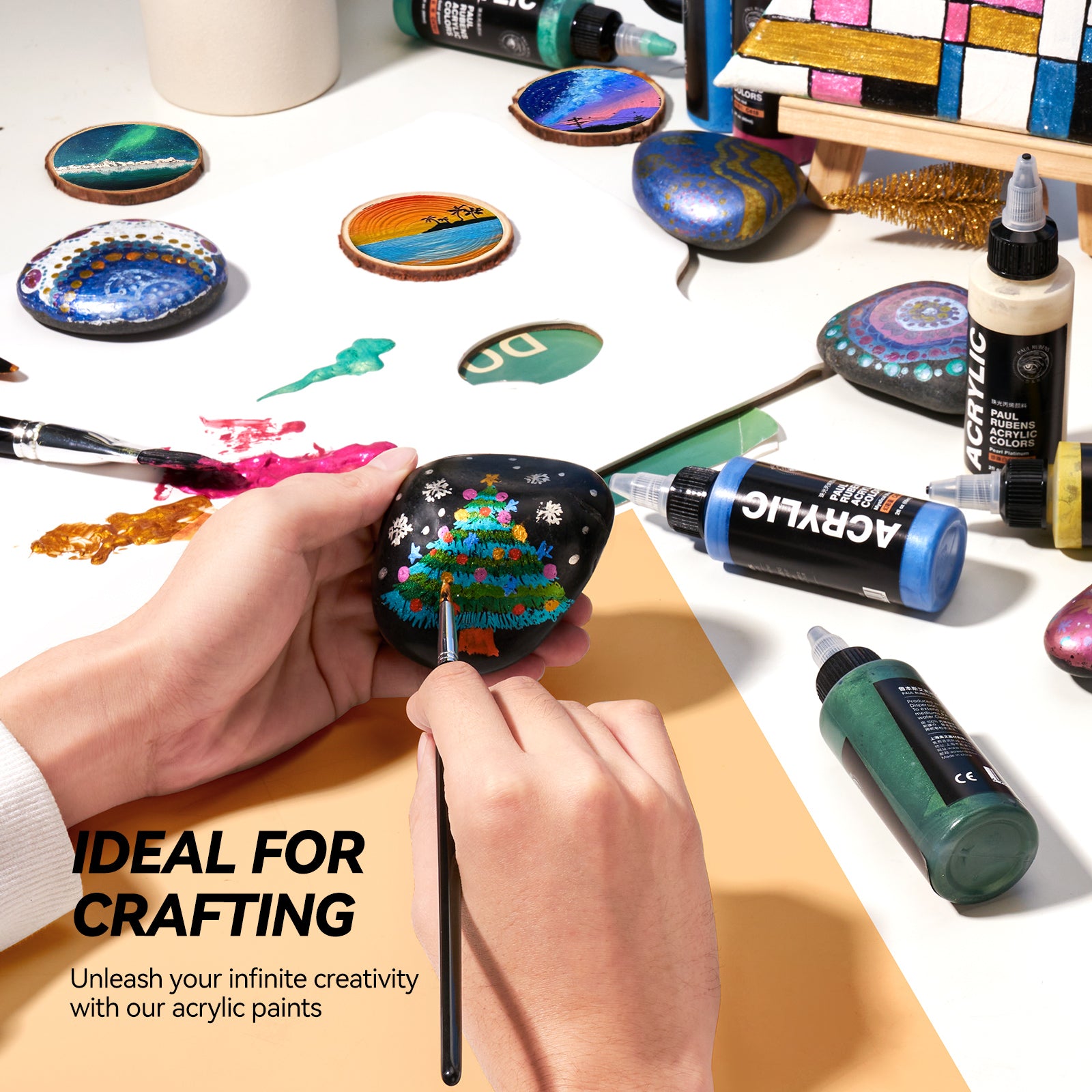 Paul Rubens Acrylic Paints, 12-Color Metallic Acrylic Paint Set