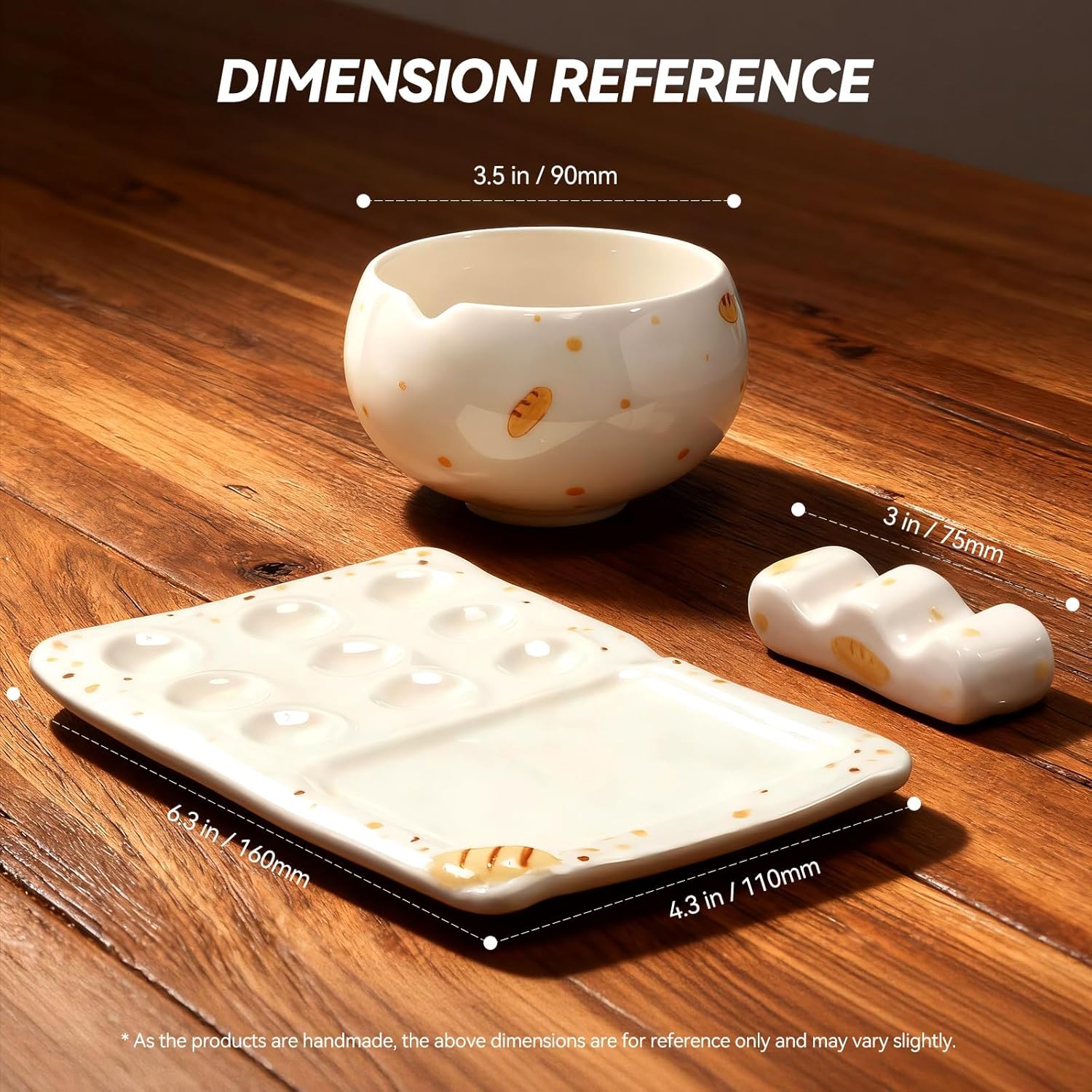 Handmade ceramic paint palette set, artist's ceramic watercolor palette, brush holder and paint cups