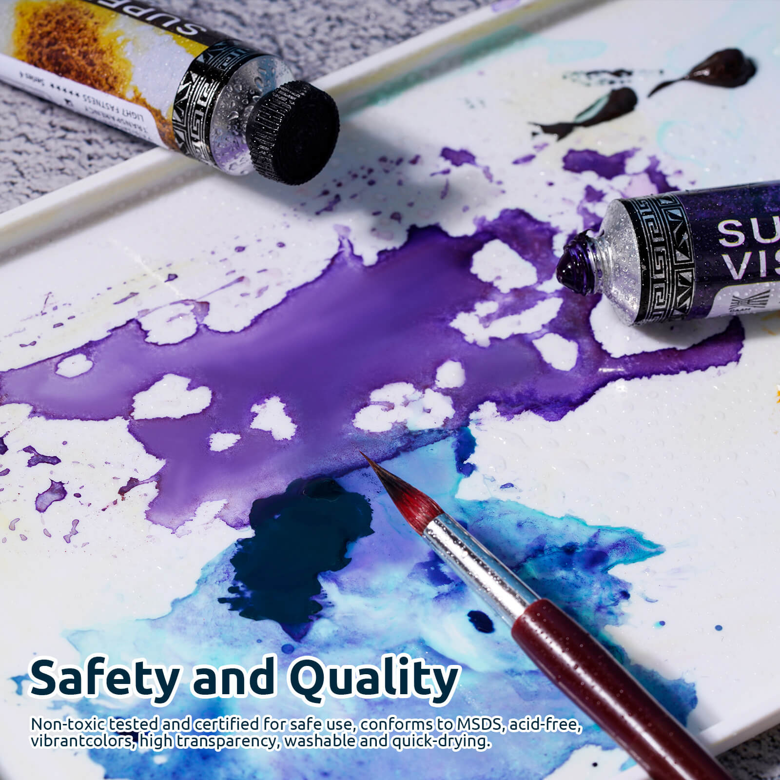 Super Vision Watercolor Paint Set, Diverse Colors Layering, Attractive Art Watercolor Set,3 Layering Colors 15ml*3 Tube (Set A)