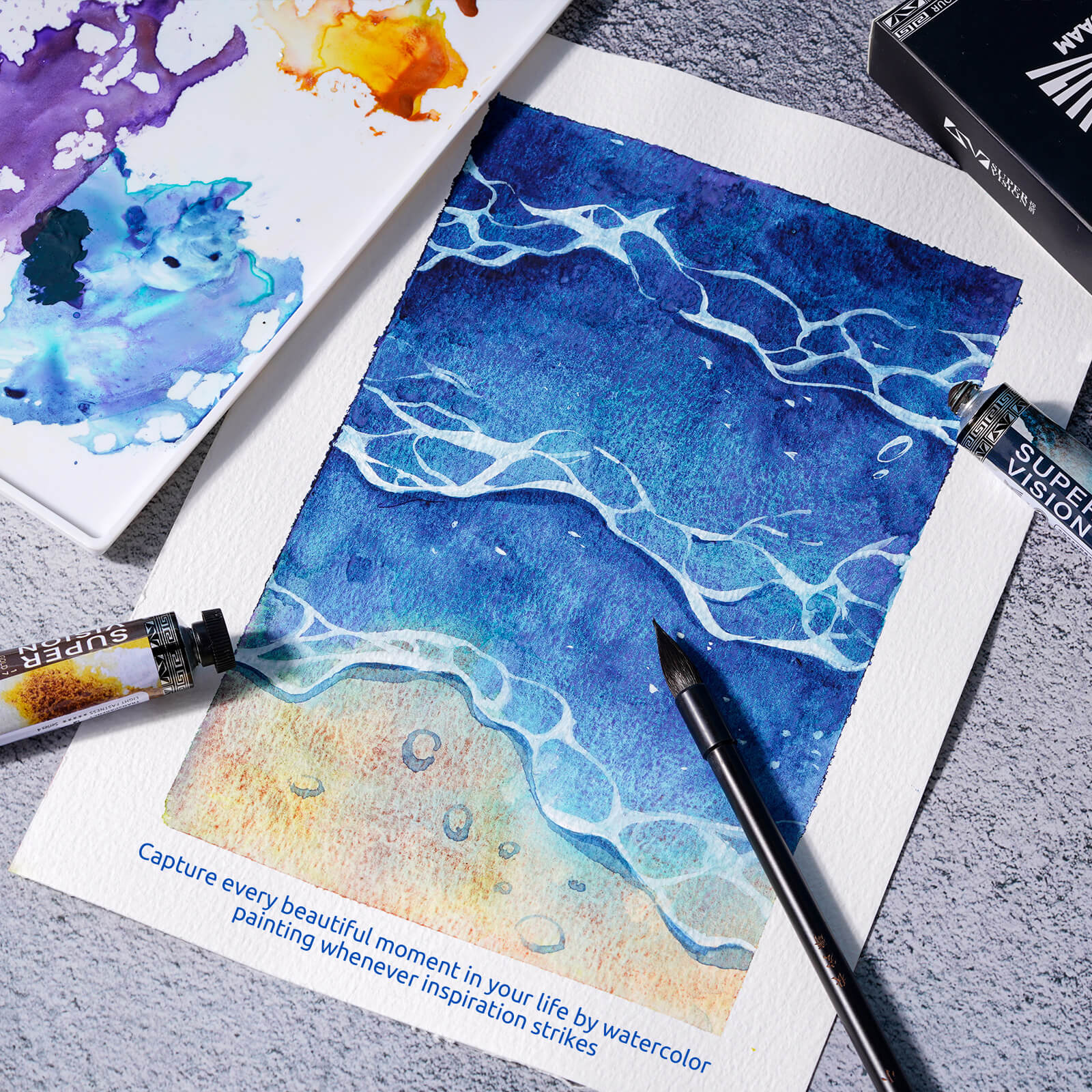 Super Vision Watercolor Paint Set, Diverse Colors Layering, Attractive Art Watercolor Set,3 Layering Colors 15ml*3 Tube (Set A)