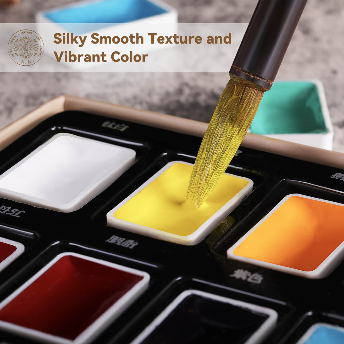 Aquarellfarben-Set von Paul Rubens, 24 leuchtende GUCAI-Farben, abnehmbare einzelne feste Aquarellfarben