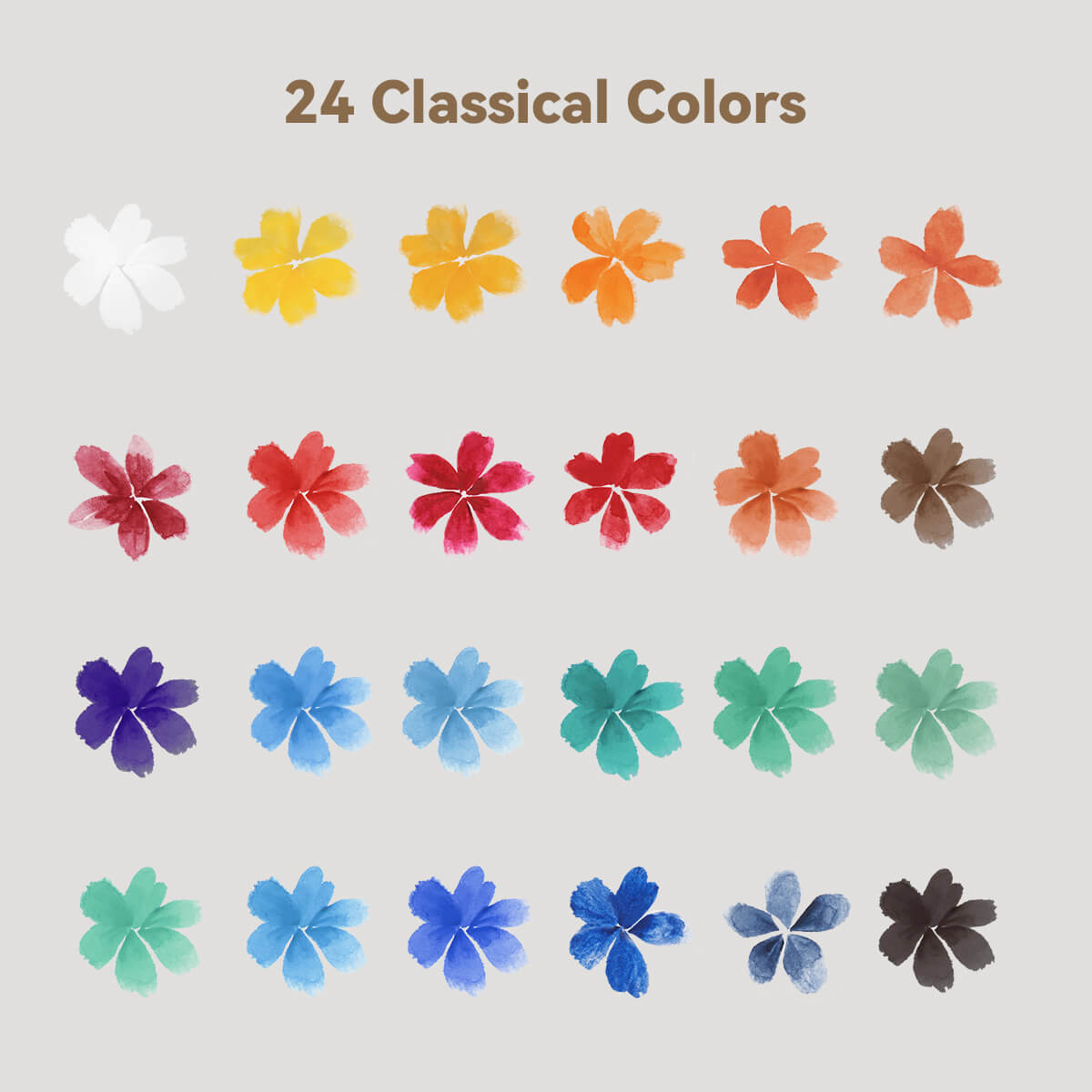 Aquarellfarben-Set von Paul Rubens, 24 leuchtende GUCAI-Farben, abnehmbare einzelne feste Aquarellfarben