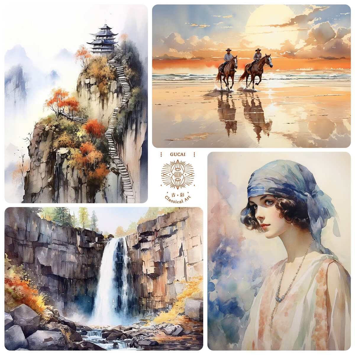 Aquarellfarben-Set von Paul Rubens, 24 leuchtende GUCAI-Farben, abnehmbare einzelne feste Aquarellfarben