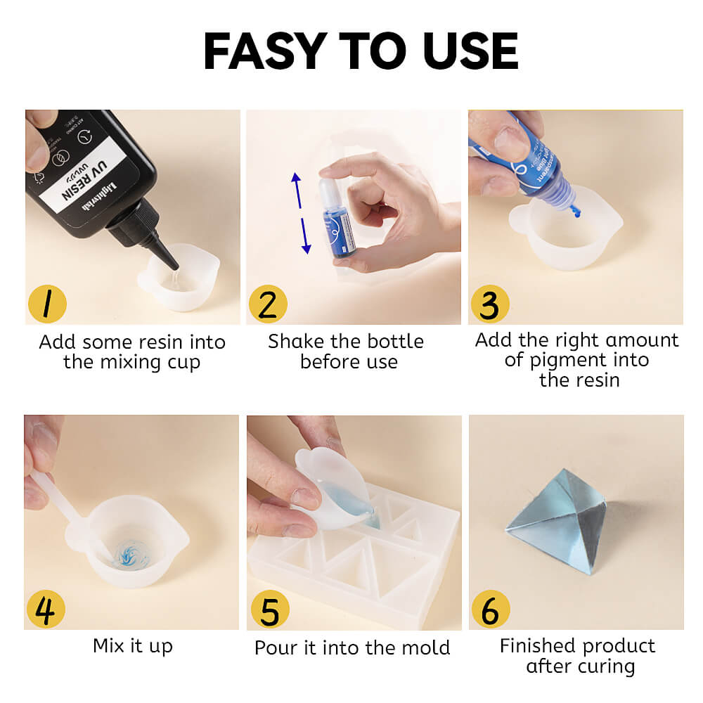 Lightwish Epoxy Resin Pigment 10 Colors, Dye Liquid for Resin Coloring, Macaron/Highly Translucent Colors