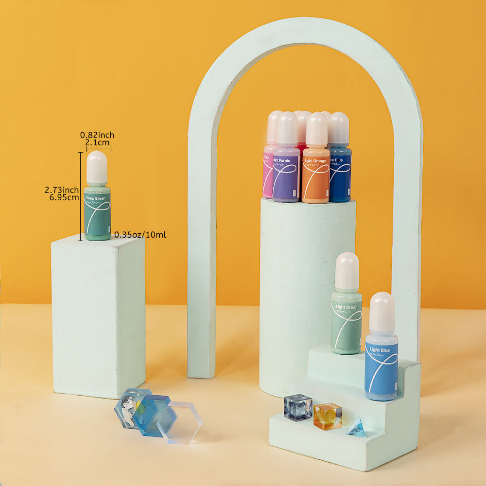 Lightwish Epoxy Resin Pigment 10 Colors, Dye Liquid for Resin Coloring, Macaron/Highly Translucent Colors