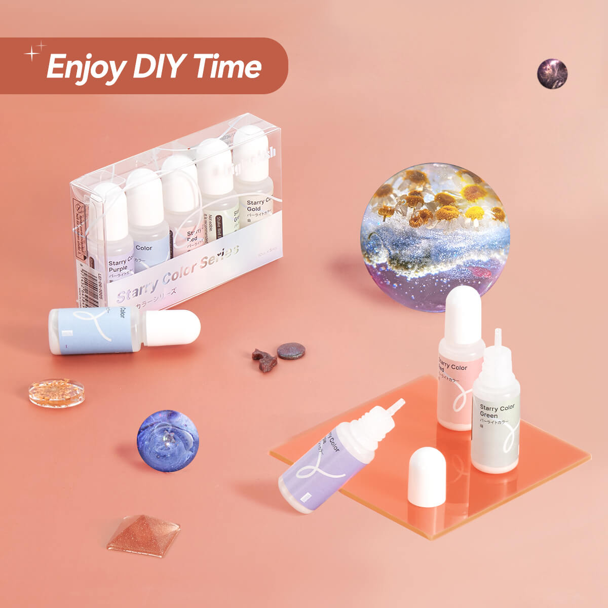 Lightwish Epoxy Resin Pigment 5 Starry Sky Colors, Dye Liquid for Resin Coloring