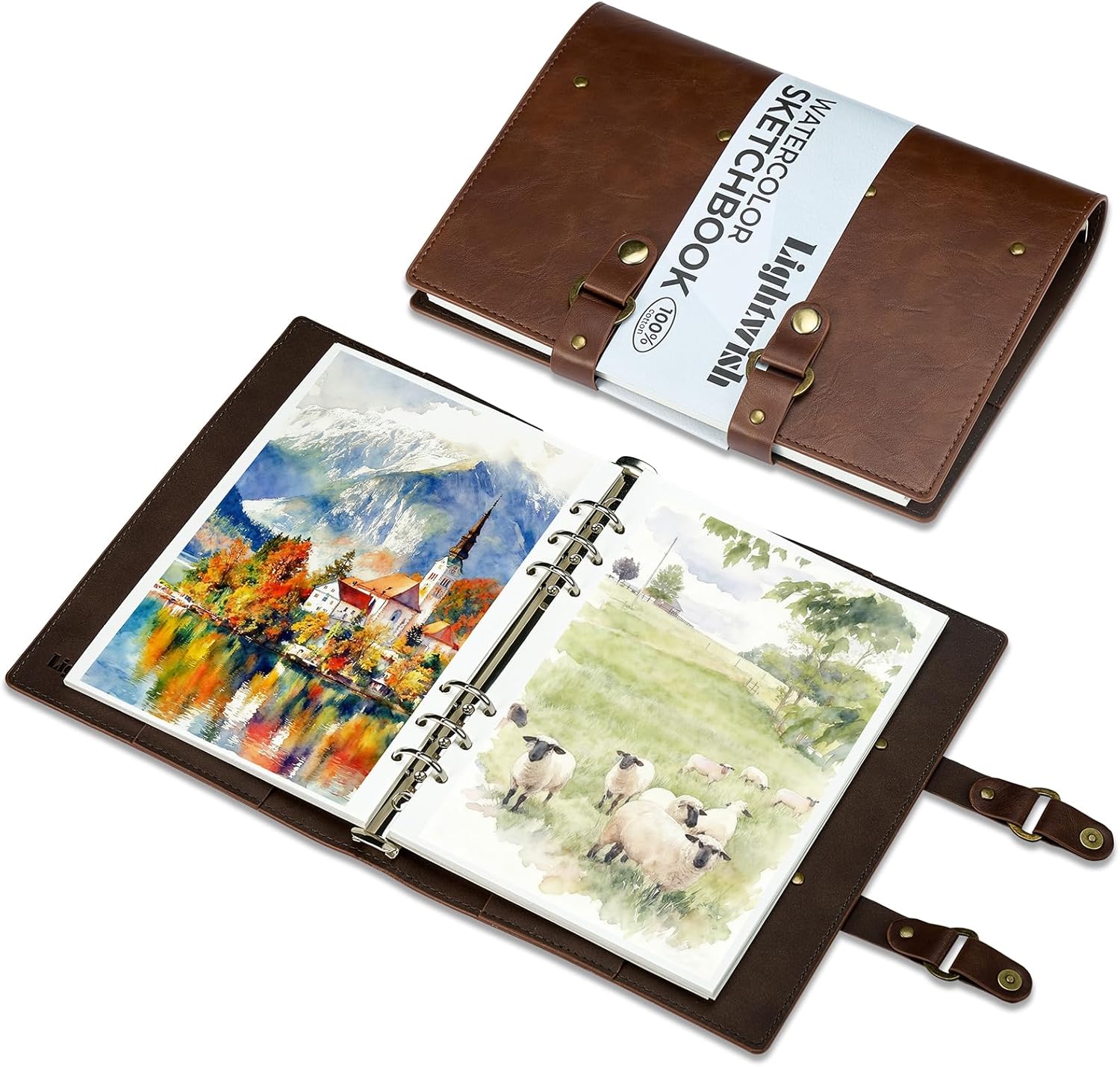 Lightwish Watercolor Sketchbook,100% Cotton Acid Free Watercolor Journal,300gsm/140lb Cold Press Watercolor Paper for Artists,Adults,Students,20 Sheets,5.8 * 8.2 Inches Paper