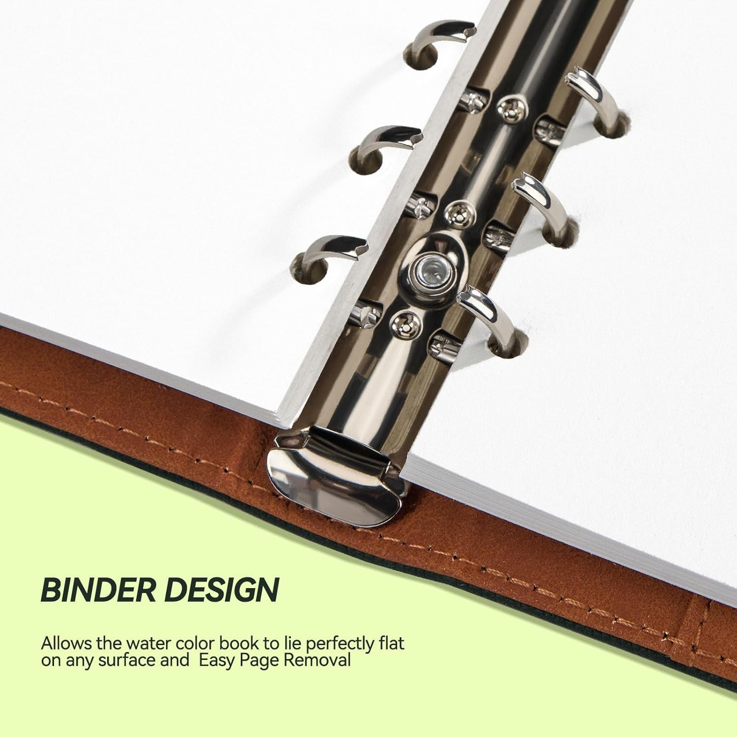 Lightwish Watercolor Sketchbook Refillable 100% Cotton, 300gsm (140lb) - 6.69" x 3.94" Hot Press Watercolor Paper Journal Notebook - 20 Sheets with PU Leather Cover for Drawing Mixed Media