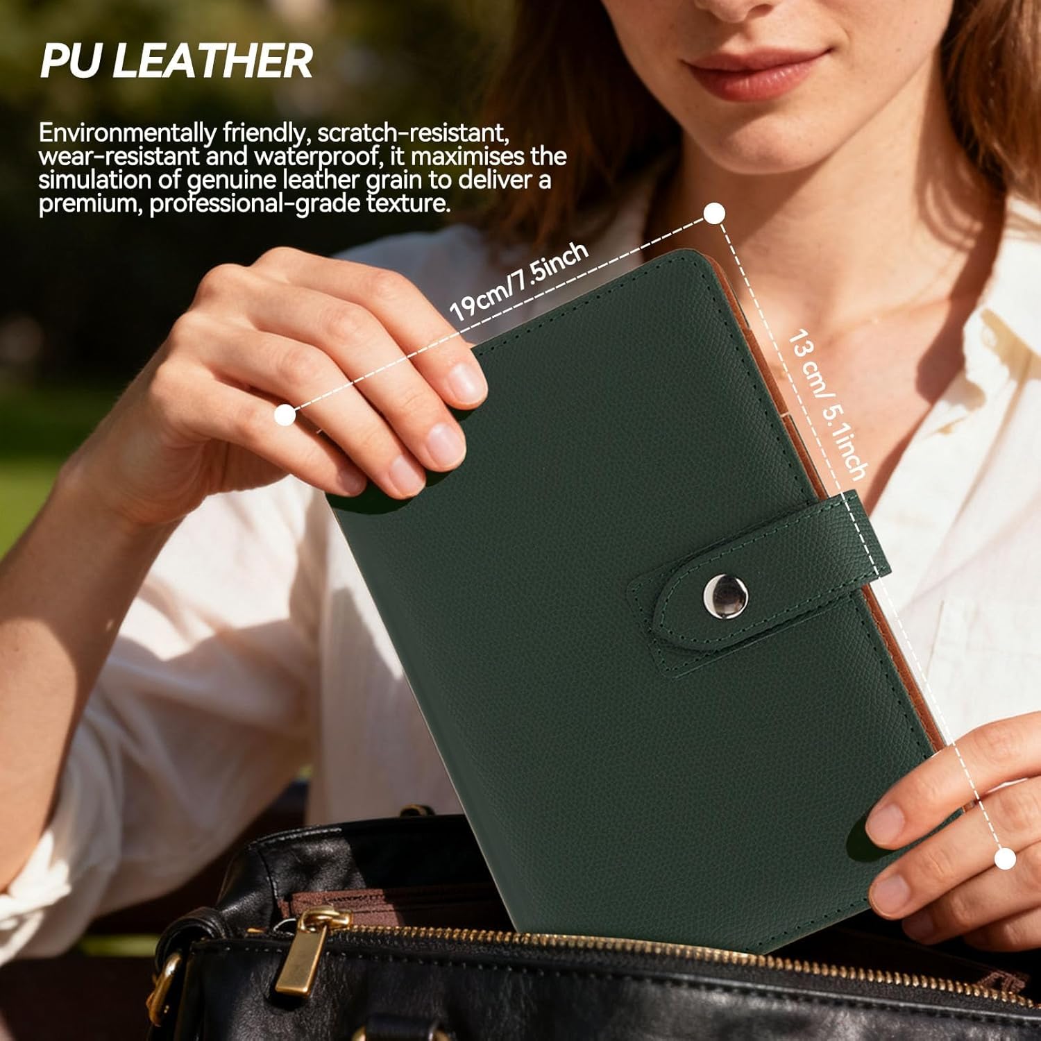 Lightwish Watercolor Sketchbook Refillable 100% Cotton, 300gsm (140lb) - 6.69" x 3.94" Hot Press Watercolor Paper Journal Notebook - 20 Sheets with PU Leather Cover for Drawing Mixed Media