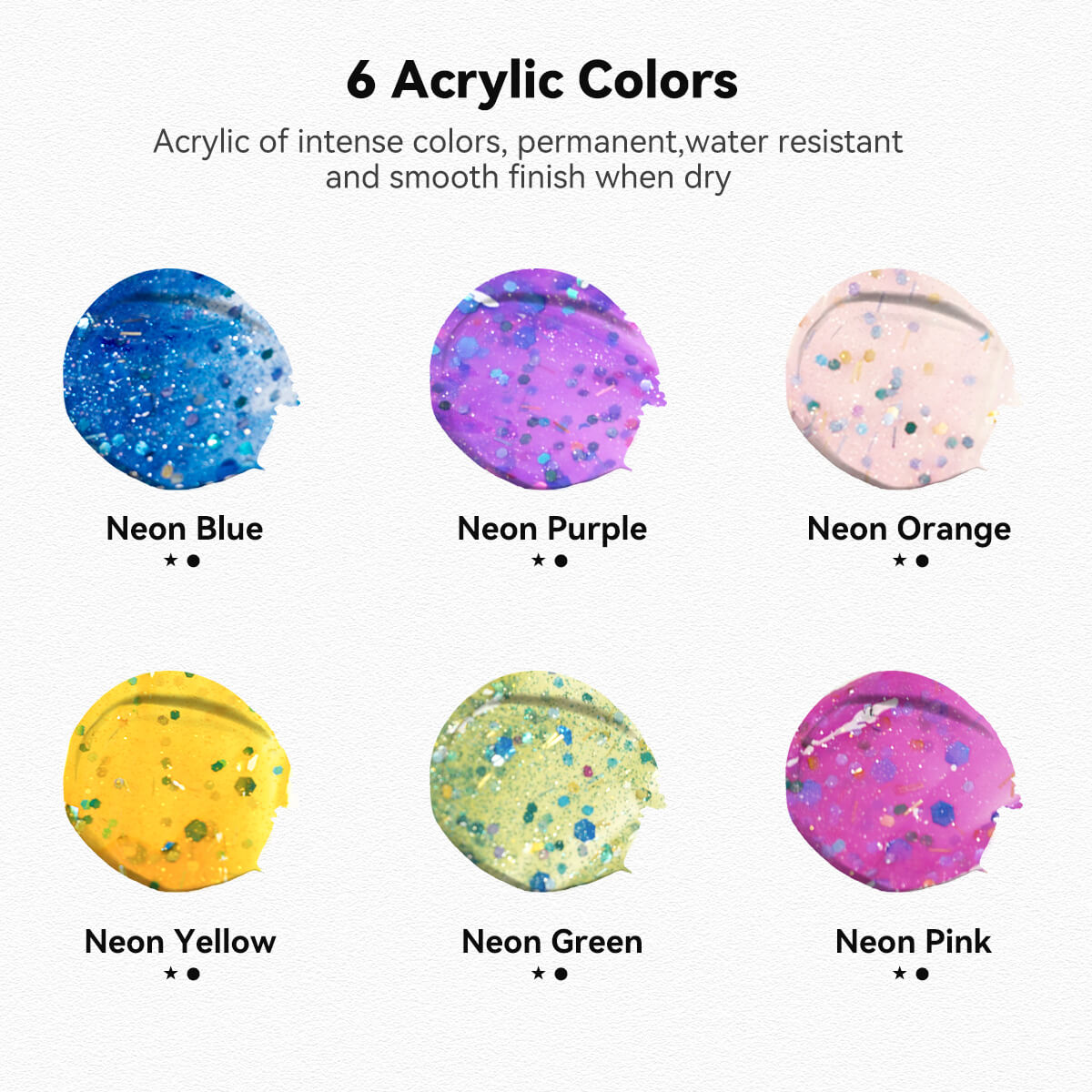 Lightwish Acrylic Paint Set Large Glitter Color