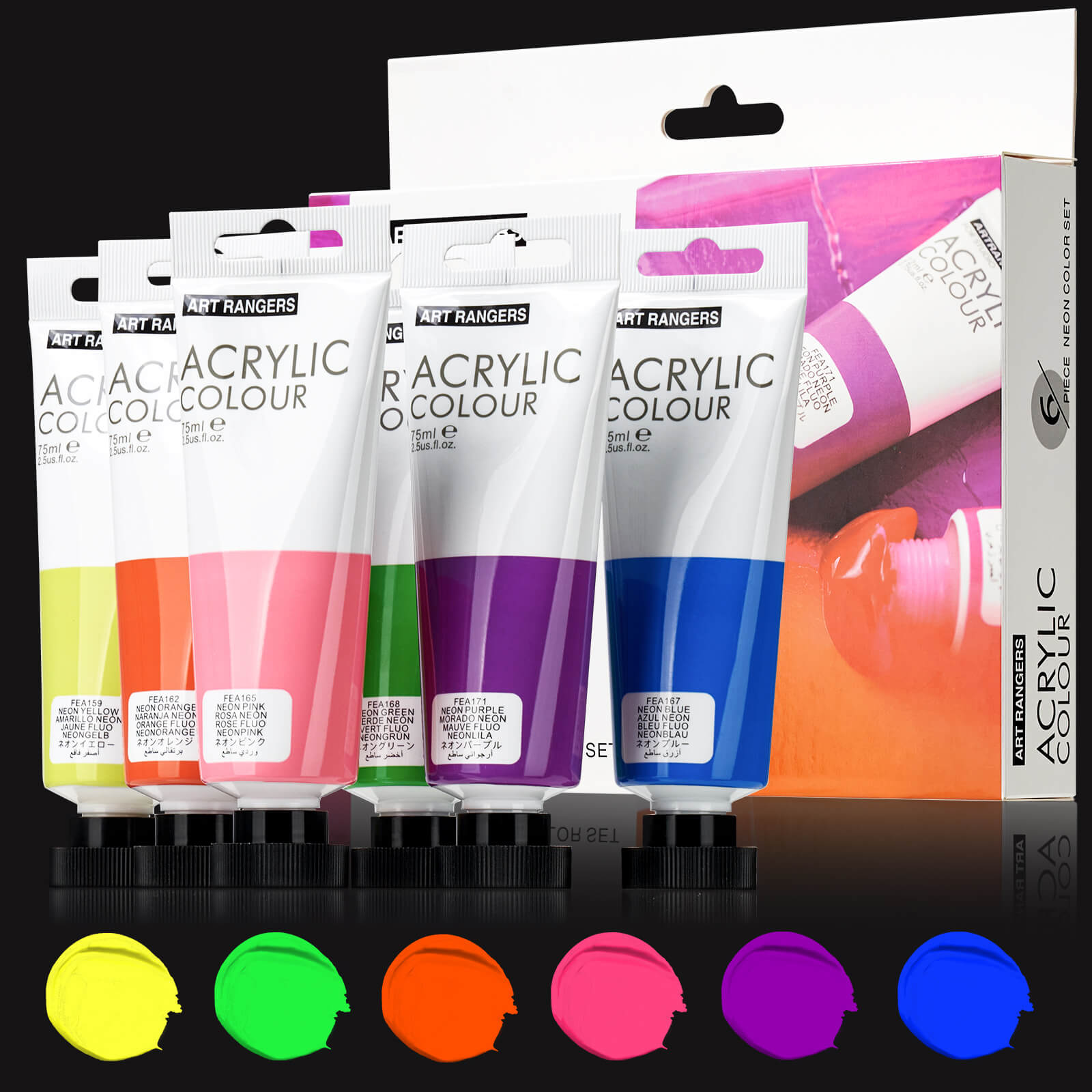 Lightwish Acrylic Paint Set Large Glitter Color