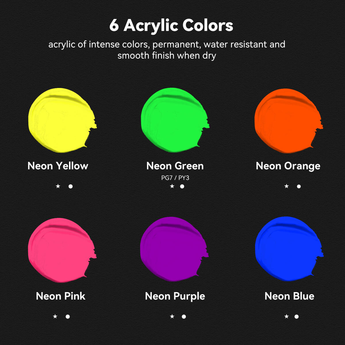 Lightwish Acrylic Paint Set Large Glitter Color