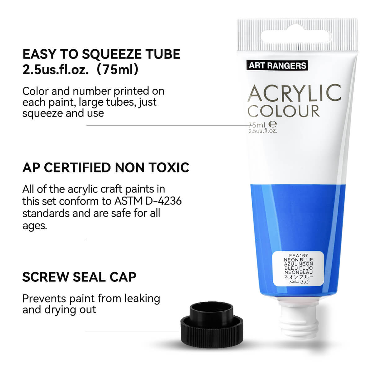 Lightwish Acrylic Paint Set Large Glitter Color