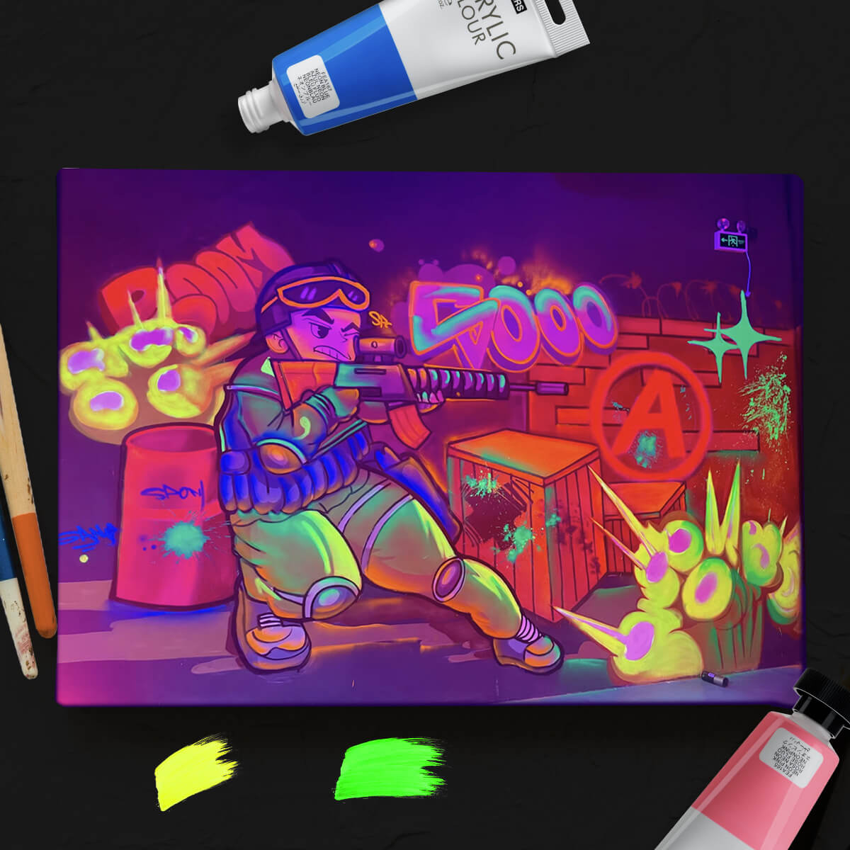 Lightwish Acrylic Paint Set Large Glitter Color