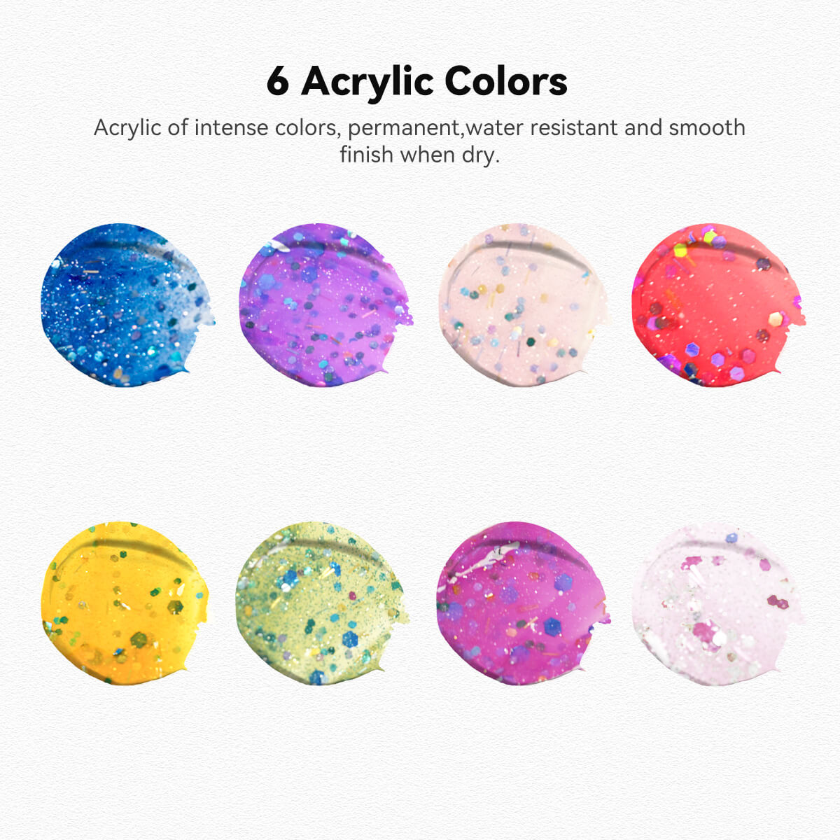 Lightwish Acrylic Paint Set Large Glitter Color