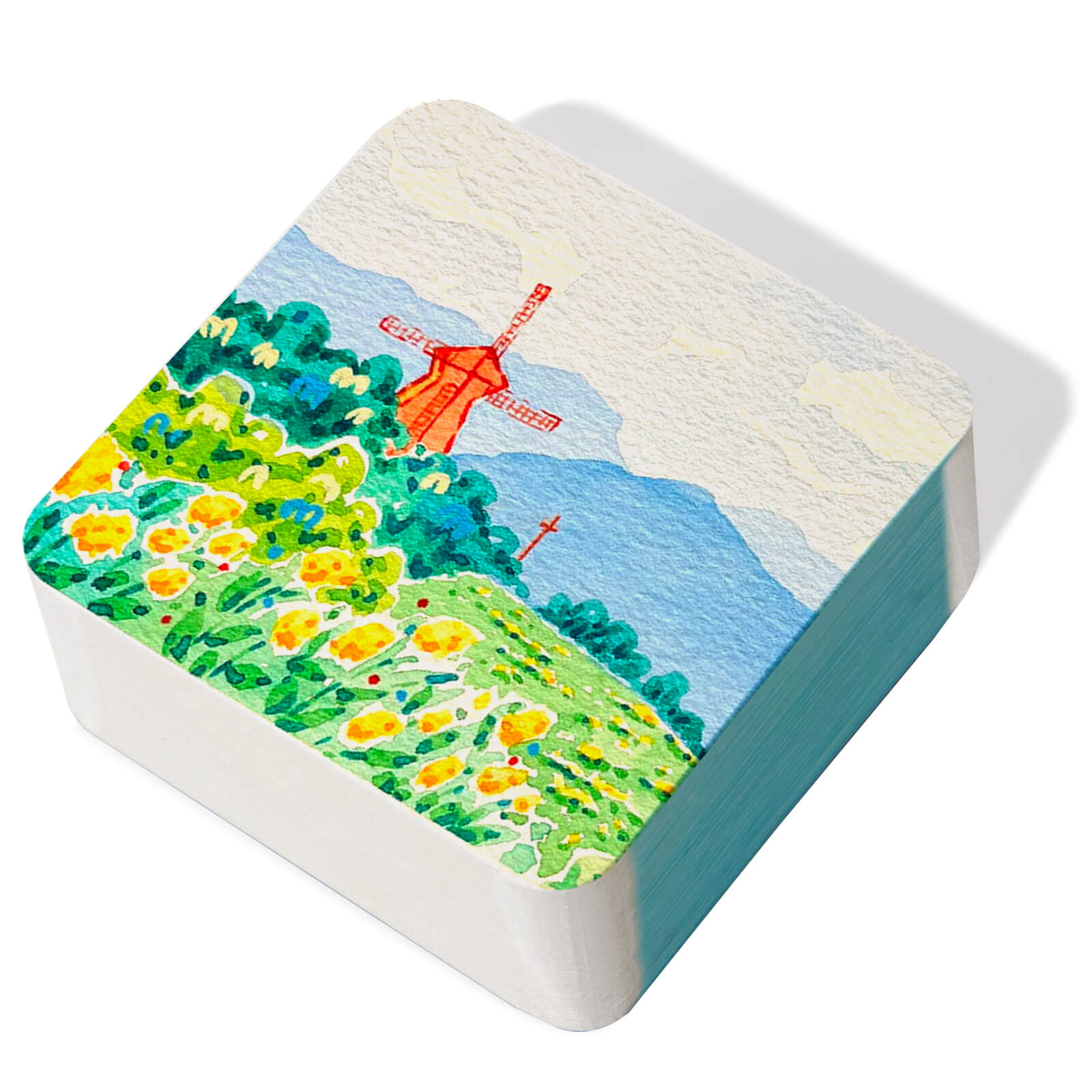 Lightwish 60 Sheets Mini Watercolor Sketchbook, Cold Press, Travel Size Portable Tearable Square Painting Notebook